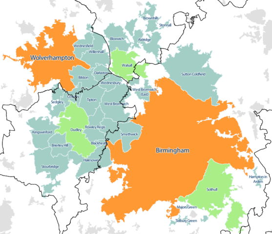 West Midlands BUA 2011 with TTWA overlay.png